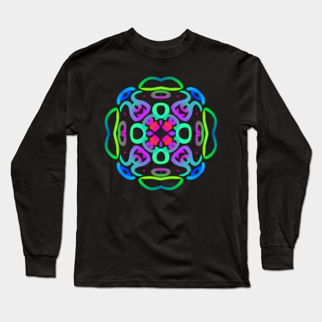 Gradient Alien Flower Long Sleeve T-Shirt by SuperMoniVerse